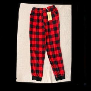 Cozy Kids Red and Black Plaid Pajama Bottoms